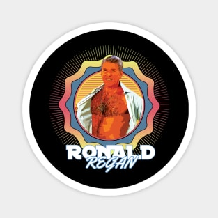 Ronald Regan ¯\_(ツ)_/¯ 90s Sun Aesthetic Fan Design Magnet